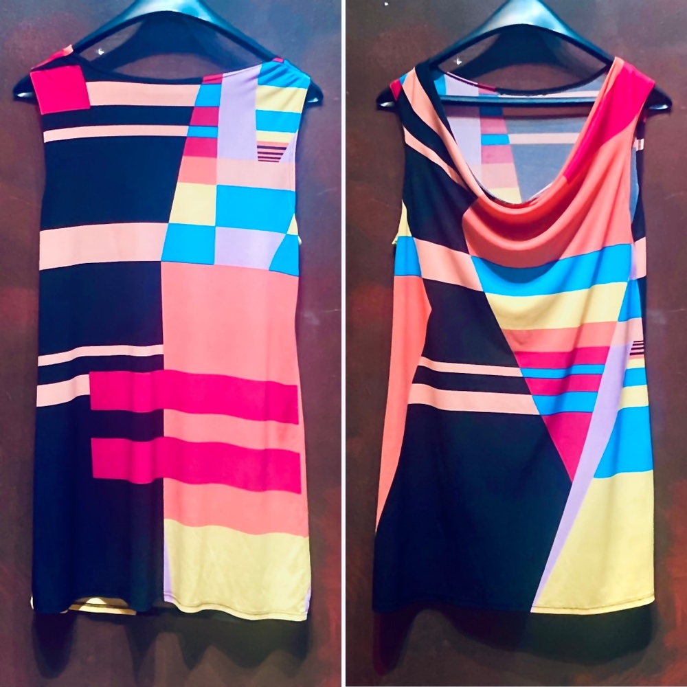 Multicolor-Block Geometric Tunic